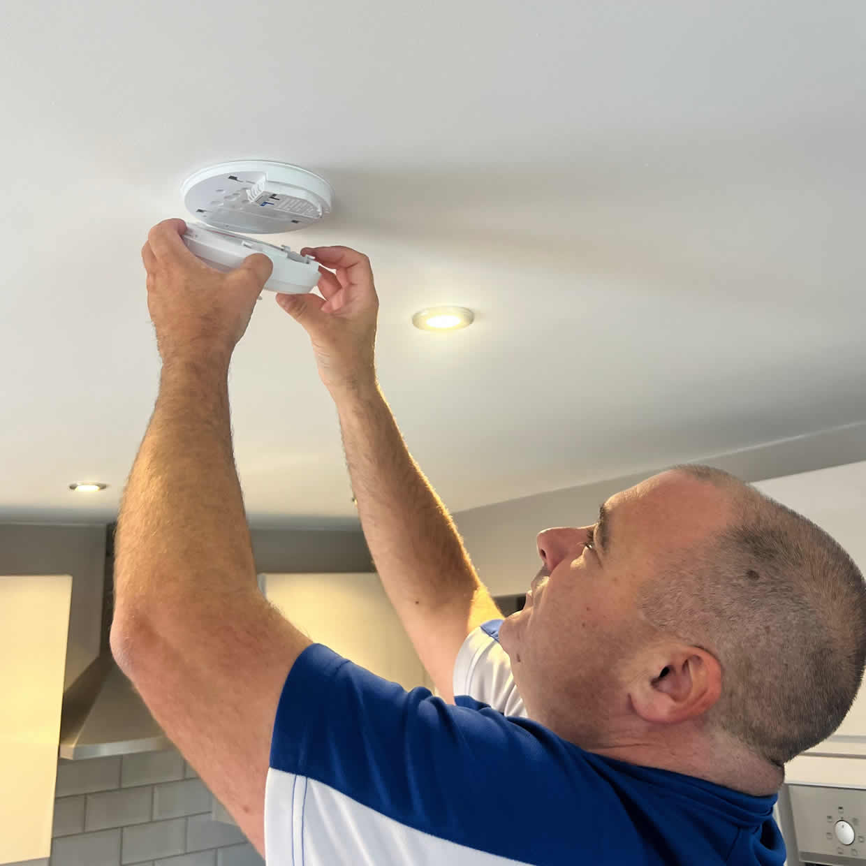 Smoke alarm providing fire safety protection in a Brighouse home